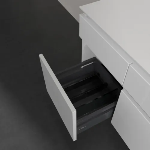 Bild von VILLEROY BOCH Legato Waschbeckenunterschrank, mit Beleuchtung, 5 Auszüge, 1400 x 550 x 500 mm, Glossy White / Glossy White #B586L0DH