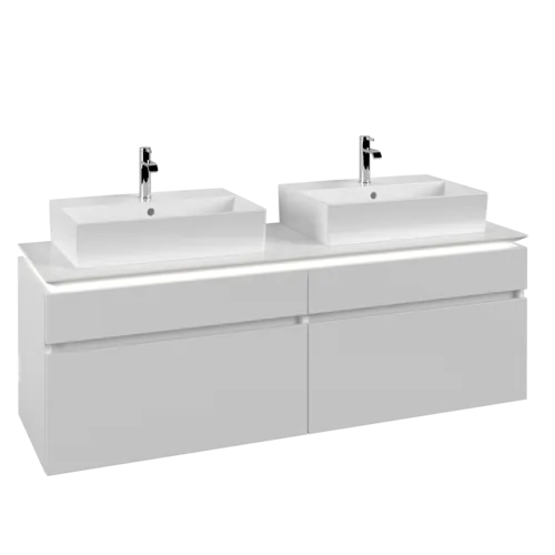 VILLEROY BOCH Legato Vanity unit, with lighting, 4 pull-out compartments, 1600 x 550 x 500 mm, White Matt / White Matt #B677L0MS resmi