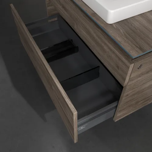 Bild von VILLEROY BOCH Legato Waschbeckenunterschrank, mit Beleuchtung, 2 Auszüge, 1000 x 550 x 500 mm, Stone Oak / Stone Oak #B681L0RK