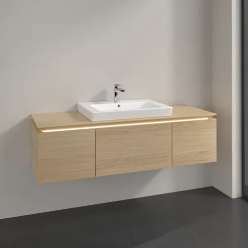 VILLEROY BOCH Legato Waschbeckenunterschrank, mit Beleuchtung, 3 Auszüge, 1200 x 380 x 500 mm, Nordic Oak / Nordic Oak #B682L0VJ, Bild 2
