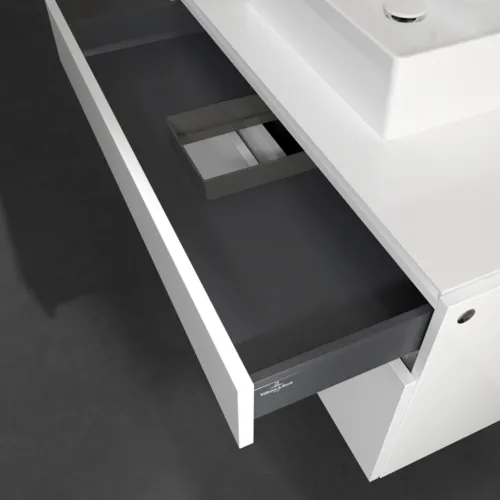 Bild von VILLEROY BOCH Legato Waschbeckenunterschrank, mit Beleuchtung, 2 Auszüge, 1000 x 550 x 500 mm, Glossy White / Glossy White #B604L0DH