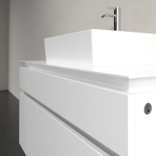 Bild von VILLEROY BOCH Legato Waschbeckenunterschrank, mit Beleuchtung, 2 Auszüge, 1000 x 550 x 500 mm, Glossy White / Glossy White #B604L0DH
