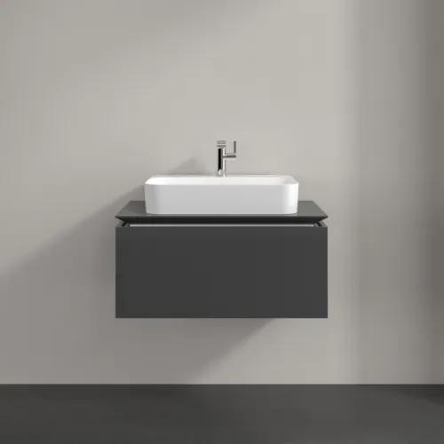 Bild von VILLEROY BOCH Legato Waschbeckenunterschrank, 1 Auszug, 800 x 380 x 500 mm, Glossy Grey / Glossy Grey #B75300FP