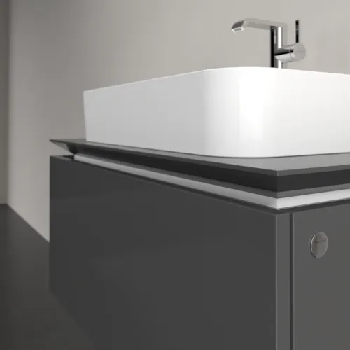 Bild von VILLEROY BOCH Legato Waschbeckenunterschrank, 1 Auszug, 800 x 380 x 500 mm, Glossy Grey / Glossy Grey #B75300FP