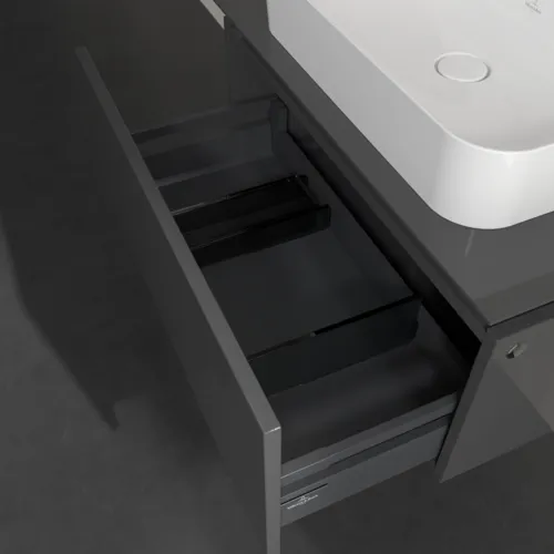 Bild von VILLEROY BOCH Legato Waschbeckenunterschrank, 1 Auszug, 800 x 380 x 500 mm, Glossy Grey / Glossy Grey #B75300FP