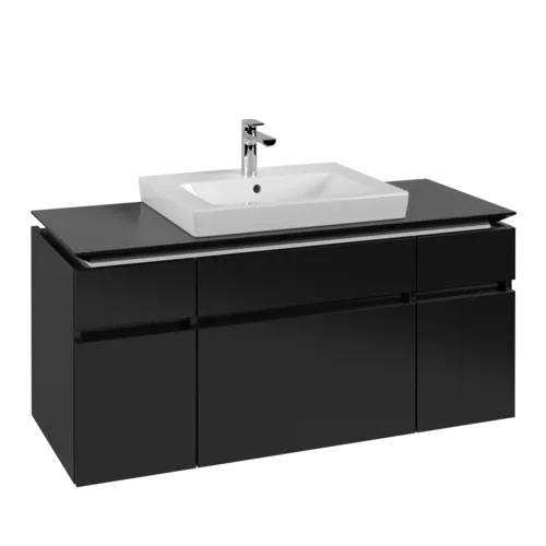 Obrázek VILLEROY BOCH Legato toaletní skříňka, 5 výsuvů, 1200 x 550 x 500 mm, černý matný lak / černý matný lak #B68300PD