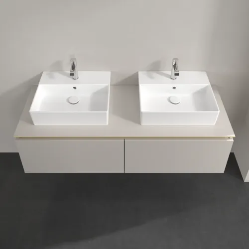 Bild von VILLEROY BOCH Legato Waschbeckenunterschrank, 2 Auszüge, 1400 x 380 x 500 mm, Soft Grey / Soft Grey #B66800VK