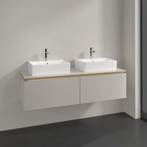 Bild von VILLEROY BOCH Legato Waschbeckenunterschrank, 2 Auszüge, 1400 x 380 x 500 mm, Soft Grey / Soft Grey #B66800VK
