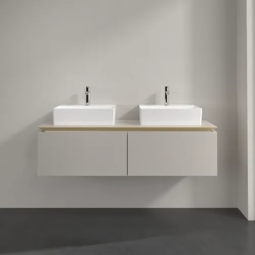 Bild von VILLEROY BOCH Legato Waschbeckenunterschrank, 2 Auszüge, 1400 x 380 x 500 mm, Soft Grey / Soft Grey #B66800VK