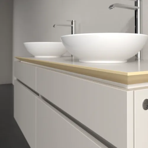 Bild von VILLEROY BOCH Legato Waschbeckenunterschrank, mit Beleuchtung, 4 Auszüge, 1400 x 550 x 500 mm, Soft Grey / Soft Grey #B592L0VK