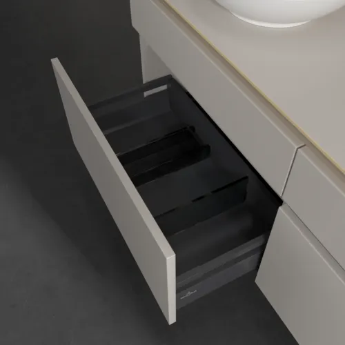 Bild von VILLEROY BOCH Legato Waschbeckenunterschrank, mit Beleuchtung, 4 Auszüge, 1400 x 550 x 500 mm, Soft Grey / Soft Grey #B592L0VK