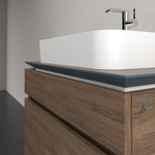 Bild von VILLEROY BOCH Legato Waschbeckenunterschrank, mit Beleuchtung, 2 Auszüge, 800 x 550 x 500 mm, Arizona Oak / Arizona Oak #B754L0VH