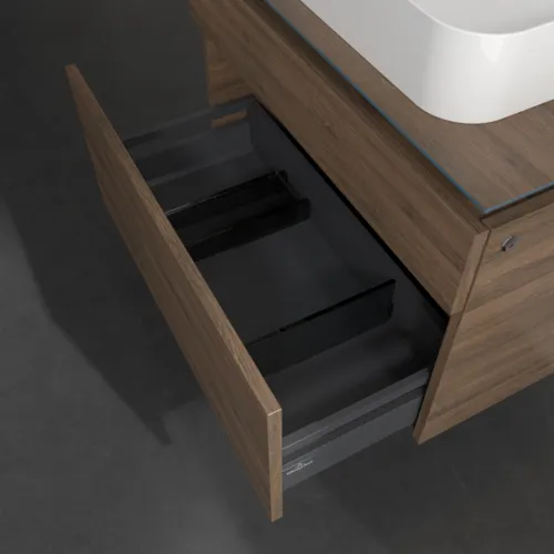 Bild von VILLEROY BOCH Legato Waschbeckenunterschrank, mit Beleuchtung, 2 Auszüge, 800 x 550 x 500 mm, Arizona Oak / Arizona Oak #B754L0VH