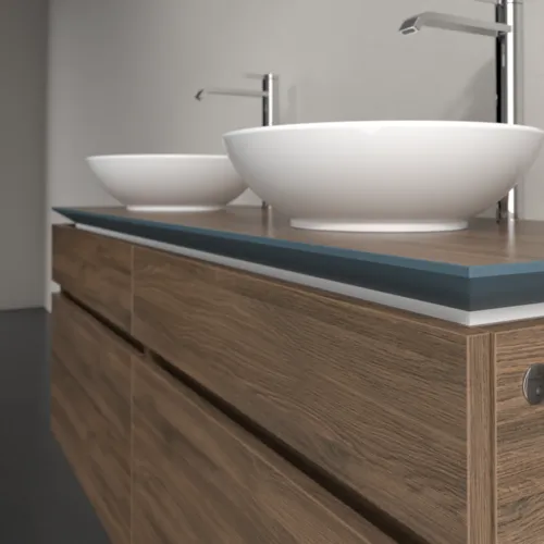 Bild von VILLEROY BOCH Legato Waschbeckenunterschrank, mit Beleuchtung, 4 Auszüge, 1400 x 550 x 500 mm, Arizona Oak / Arizona Oak #B592L0VH