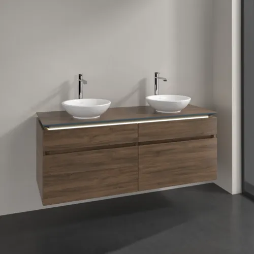 Bild von VILLEROY BOCH Legato Waschbeckenunterschrank, mit Beleuchtung, 4 Auszüge, 1400 x 550 x 500 mm, Arizona Oak / Arizona Oak #B592L0VH