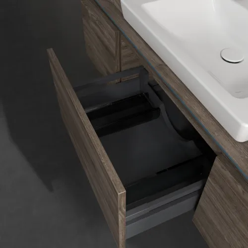 Bild von VILLEROY BOCH Legato Waschbeckenunterschrank, 3 Auszüge, 1400 x 380 x 500 mm, Stone Oak / Stone Oak #B68400RK