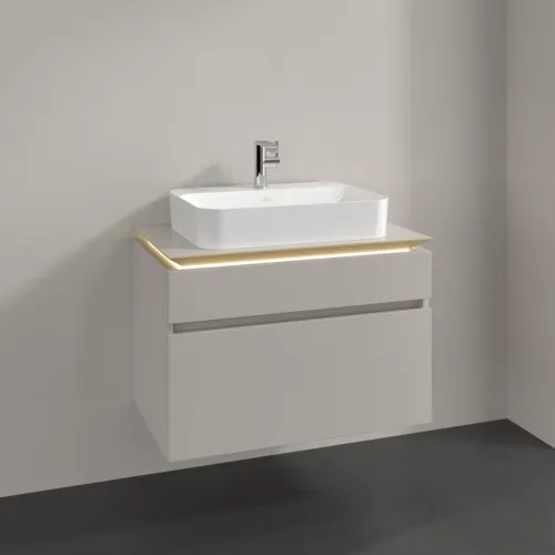 Obrázek VILLEROY BOCH Legato toaletní skříňka, s osvětlením, 2 výsuvy, 800 x 550 x 500 mm, Soft Grey / Soft Grey #B754L0VK