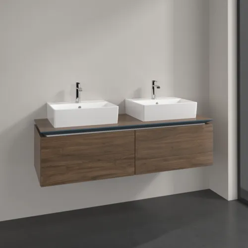 Bild von VILLEROY BOCH Legato Waschbeckenunterschrank, 2 Auszüge, 1400 x 380 x 500 mm, Arizona Oak / Arizona Oak #B66800VH