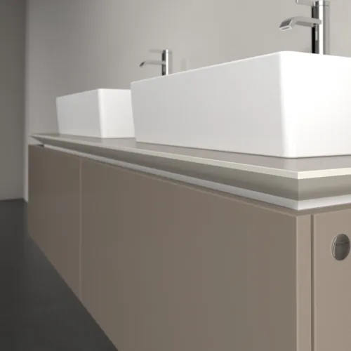 Bild von VILLEROY BOCH Legato Waschbeckenunterschrank, 2 Auszüge, 1400 x 380 x 500 mm, Truffle Grey / Truffle Grey #B66800VG