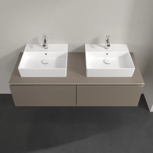 Bild von VILLEROY BOCH Legato Waschbeckenunterschrank, 2 Auszüge, 1400 x 380 x 500 mm, Truffle Grey / Truffle Grey #B66800VG