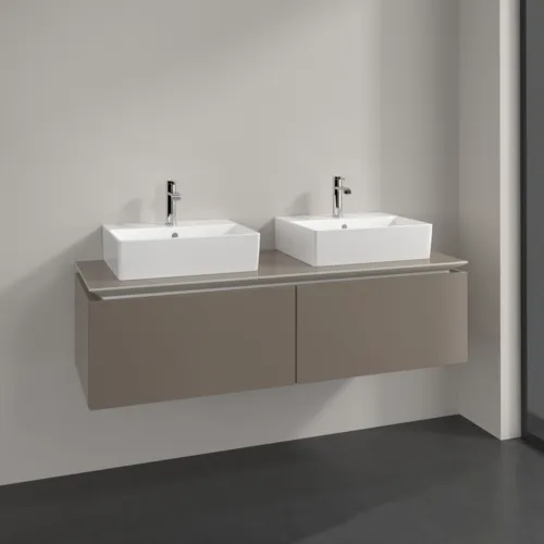 Bild von VILLEROY BOCH Legato Waschbeckenunterschrank, 2 Auszüge, 1400 x 380 x 500 mm, Truffle Grey / Truffle Grey #B66800VG