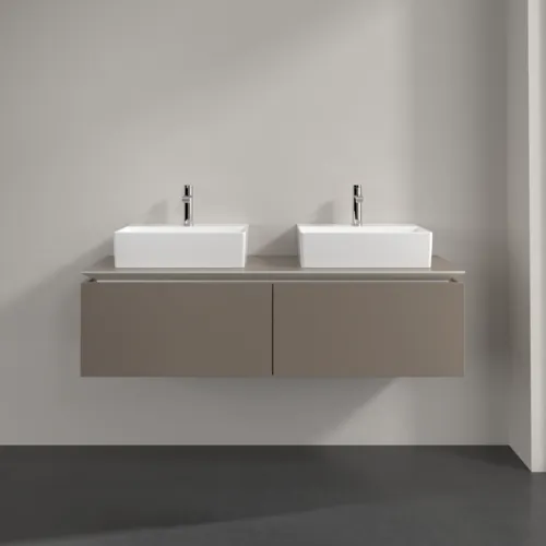 Bild von VILLEROY BOCH Legato Waschbeckenunterschrank, 2 Auszüge, 1400 x 380 x 500 mm, Truffle Grey / Truffle Grey #B66800VG