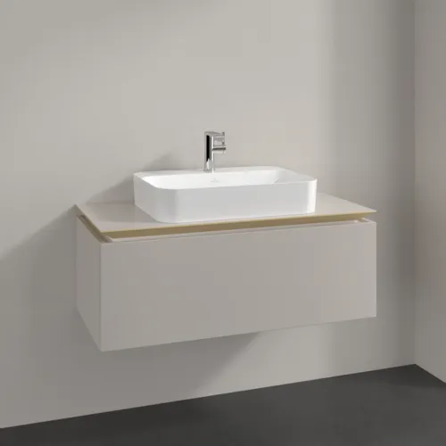 Bild von VILLEROY BOCH Legato Waschbeckenunterschrank, 1 Auszug, 1000 x 380 x 500 mm, Soft Grey / Soft Grey #B75500VK