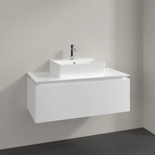 Bild von VILLEROY BOCH Legato Waschbeckenunterschrank, 1 Auszug, 1000 x 380 x 500 mm, Glossy White / Glossy White #B60300DH