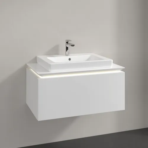 Bild von VILLEROY BOCH Legato Waschbeckenunterschrank, mit Beleuchtung, 1 Auszug, 800 x 380 x 500 mm, Glossy White / Glossy White #B678L0DH