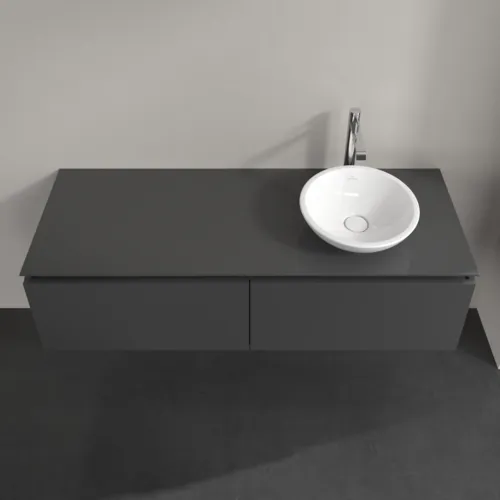 Bild von VILLEROY BOCH Legato Waschbeckenunterschrank, 2 Auszüge, 1400 x 380 x 500 mm, Glossy Grey / Glossy Grey #B58900FP