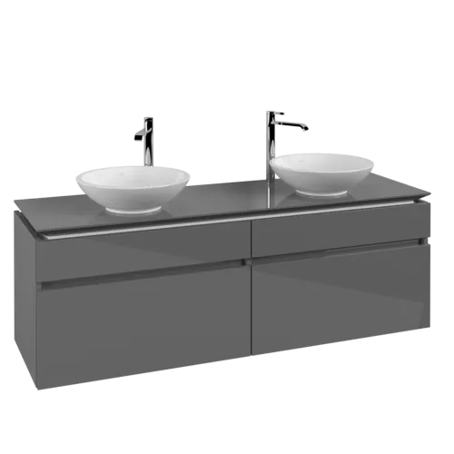 VILLEROY BOCH Legato Vanity unit, 4 pull-out compartments, 1600 x 550 x 500 mm, Glossy Grey / Glossy Grey #B60000FP resmi