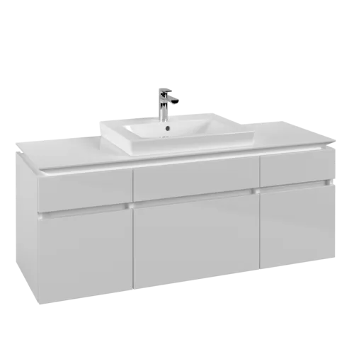 Obrázek VILLEROY BOCH Legato toaletní skříňka, 5 výsuvů, 1400 x 550 x 500 mm, lesklá bílá / lesklá bílá #B68500DH