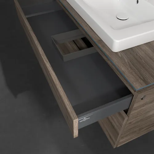Bild von VILLEROY BOCH Legato Waschbeckenunterschrank, 2 Auszüge, 1000 x 550 x 500 mm, Stone Oak / Stone Oak #B68100RK