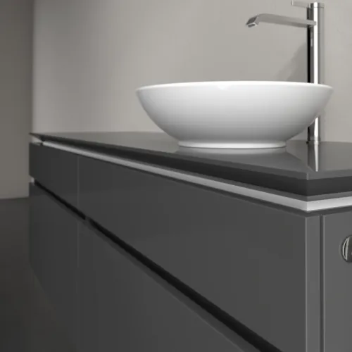 Bild von VILLEROY BOCH Legato Waschbeckenunterschrank, mit Beleuchtung, 4 Auszüge, 1600 x 550 x 500 mm, Glossy Grey / Glossy Grey #B598L0FP