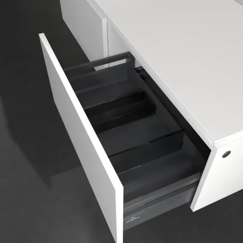 Bild von VILLEROY BOCH Legato Waschbeckenunterschrank, mit Beleuchtung, 2 Auszüge, 1400 x 380 x 500 mm, White Matt / White Matt #B587L0MS