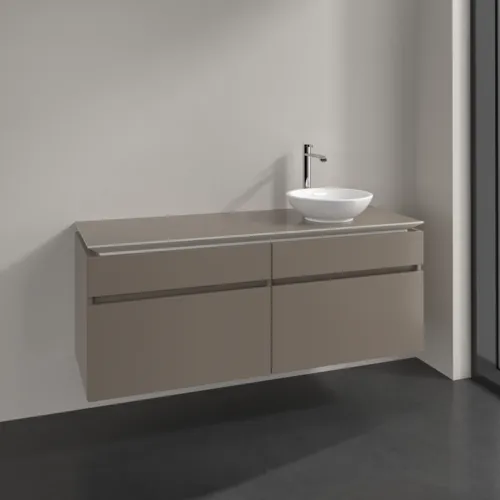 Bild von VILLEROY BOCH Legato Waschbeckenunterschrank, 4 Auszüge, 1400 x 550 x 500 mm, Truffle Grey / Truffle Grey #B59000VG