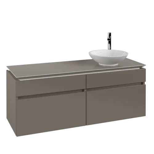 Picture of VILLEROY BOCH Legato Vanity unit, 4 pull-out compartments, 1400 x 550 x 500 mm, Truffle Grey / Truffle Grey #B59000VG