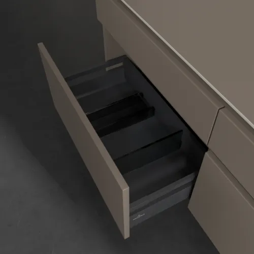 Bild von VILLEROY BOCH Legato Waschbeckenunterschrank, 4 Auszüge, 1400 x 550 x 500 mm, Truffle Grey / Truffle Grey #B59000VG