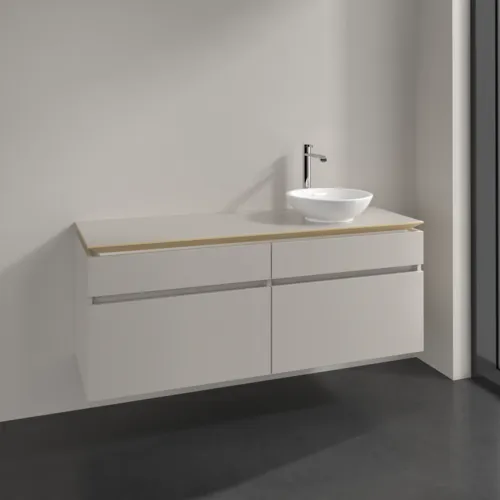 Bild von VILLEROY BOCH Legato Waschbeckenunterschrank, 4 Auszüge, 1400 x 550 x 500 mm, Soft Grey / Soft Grey #B59000VK