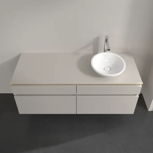 Bild von VILLEROY BOCH Legato Waschbeckenunterschrank, 4 Auszüge, 1400 x 550 x 500 mm, Soft Grey / Soft Grey #B59000VK