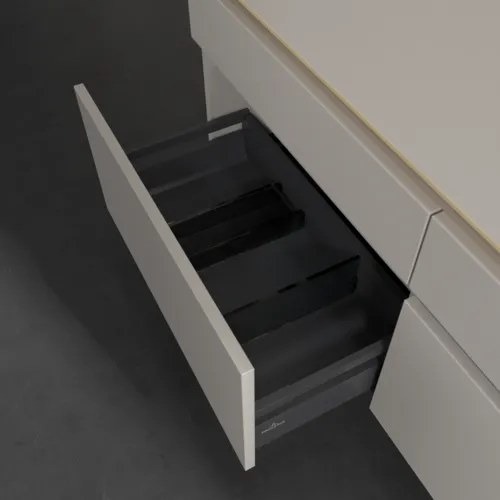 Bild von VILLEROY BOCH Legato Waschbeckenunterschrank, 4 Auszüge, 1400 x 550 x 500 mm, Soft Grey / Soft Grey #B59000VK