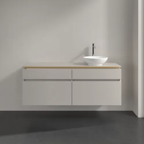 Bild von VILLEROY BOCH Legato Waschbeckenunterschrank, 4 Auszüge, 1400 x 550 x 500 mm, Soft Grey / Soft Grey #B59000VK