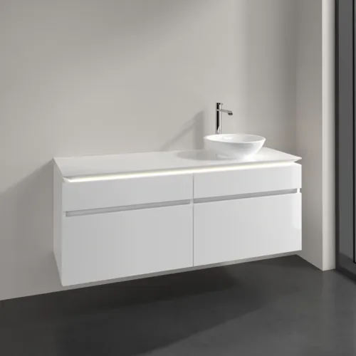 Bild von VILLEROY BOCH Legato Waschbeckenunterschrank, mit Beleuchtung, 4 Auszüge, 1400 x 550 x 500 mm, Glossy White / Glossy White #B590L0DH