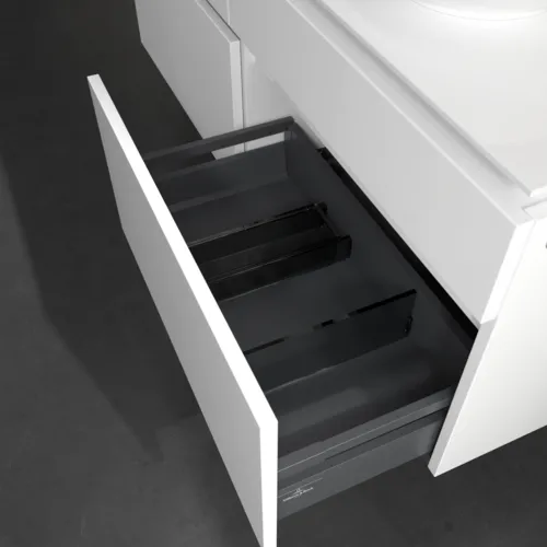 Bild von VILLEROY BOCH Legato Waschbeckenunterschrank, mit Beleuchtung, 4 Auszüge, 1400 x 550 x 500 mm, Glossy White / Glossy White #B590L0DH