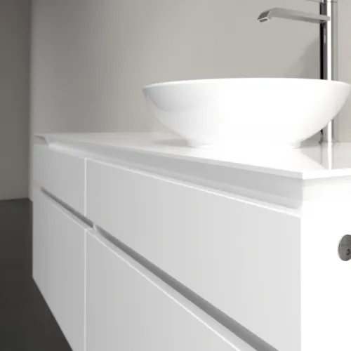 Bild von VILLEROY BOCH Legato Waschbeckenunterschrank, mit Beleuchtung, 4 Auszüge, 1400 x 550 x 500 mm, Glossy White / Glossy White #B590L0DH