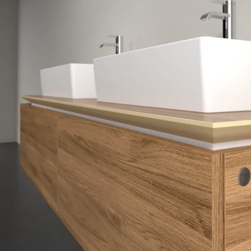 Bild von VILLEROY BOCH Legato Waschbeckenunterschrank, 2 Auszüge, 1400 x 380 x 500 mm, Kansas Oak / Kansas Oak #B66800RH