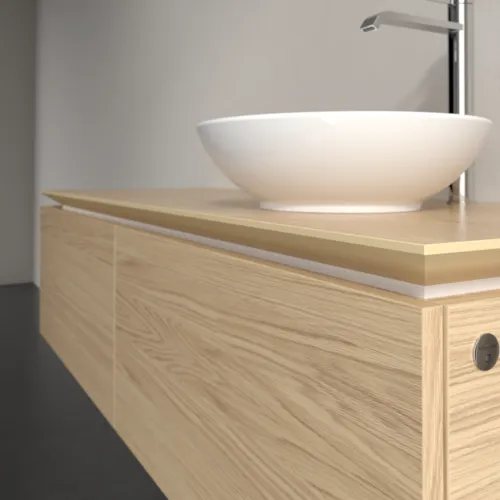 Bild von VILLEROY BOCH Legato Waschbeckenunterschrank, mit Beleuchtung, 2 Auszüge, 1400 x 380 x 500 mm, Nordic Oak / Nordic Oak #B589L0VJ