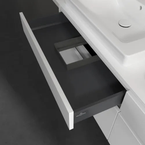 Bild von VILLEROY BOCH Legato Waschbeckenunterschrank, mit Beleuchtung, 4 Auszüge, 1600 x 550 x 500 mm, White Matt / White Matt #B693L0MS