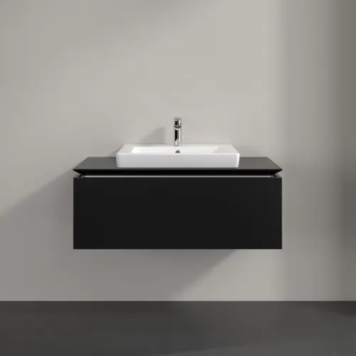 VILLEROY BOCH Legato Waschbeckenunterschrank, 1 Auszug, 1000 x 380 x 500 mm, Black Matt Lacquer / Black Matt Lacquer #B68000PD, Bild 3