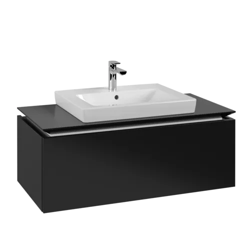 Obrázek VILLEROY BOCH Legato toaletní skříňka, 1 zásuvka, 1000 x 380 x 500 mm, černý matný lak / černý matný lak #B68000PD